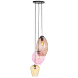 Safavieh Keoni, 3 Light, Multi/Black, Glass/Iron, Pendant PND3012A