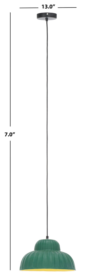 Safavieh Destryn Small, 13 Inch, Green, Papier-Mâché/Iron Pendant Green Papermache PND3021A