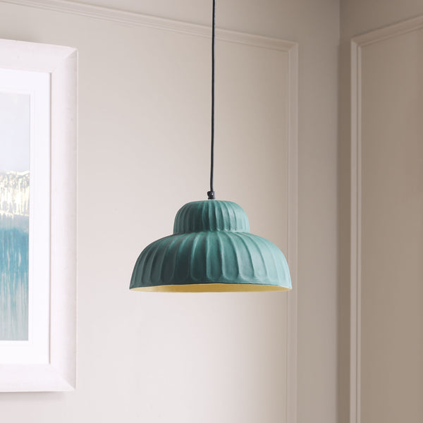 Safavieh Destryn Small, 13 Inch, Green, Papier-Mâché/Iron Pendant Green Papermache PND3021A