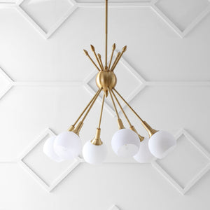Safavieh JUSTINE, 6-Light Brass Extendable Pendant – Elegant Adjustable Fixture for Dining and Living Spaces PND4002A