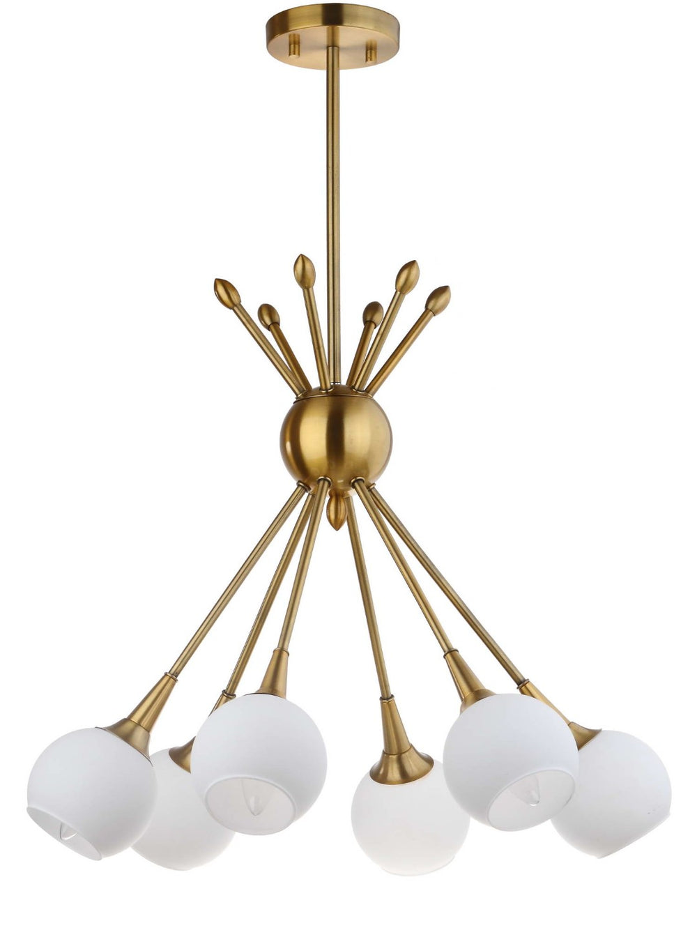 Safavieh JUSTINE, 6-Light Brass Extendable Pendant – Elegant Adjustable Fixture for Dining and Living Spaces PND4002A