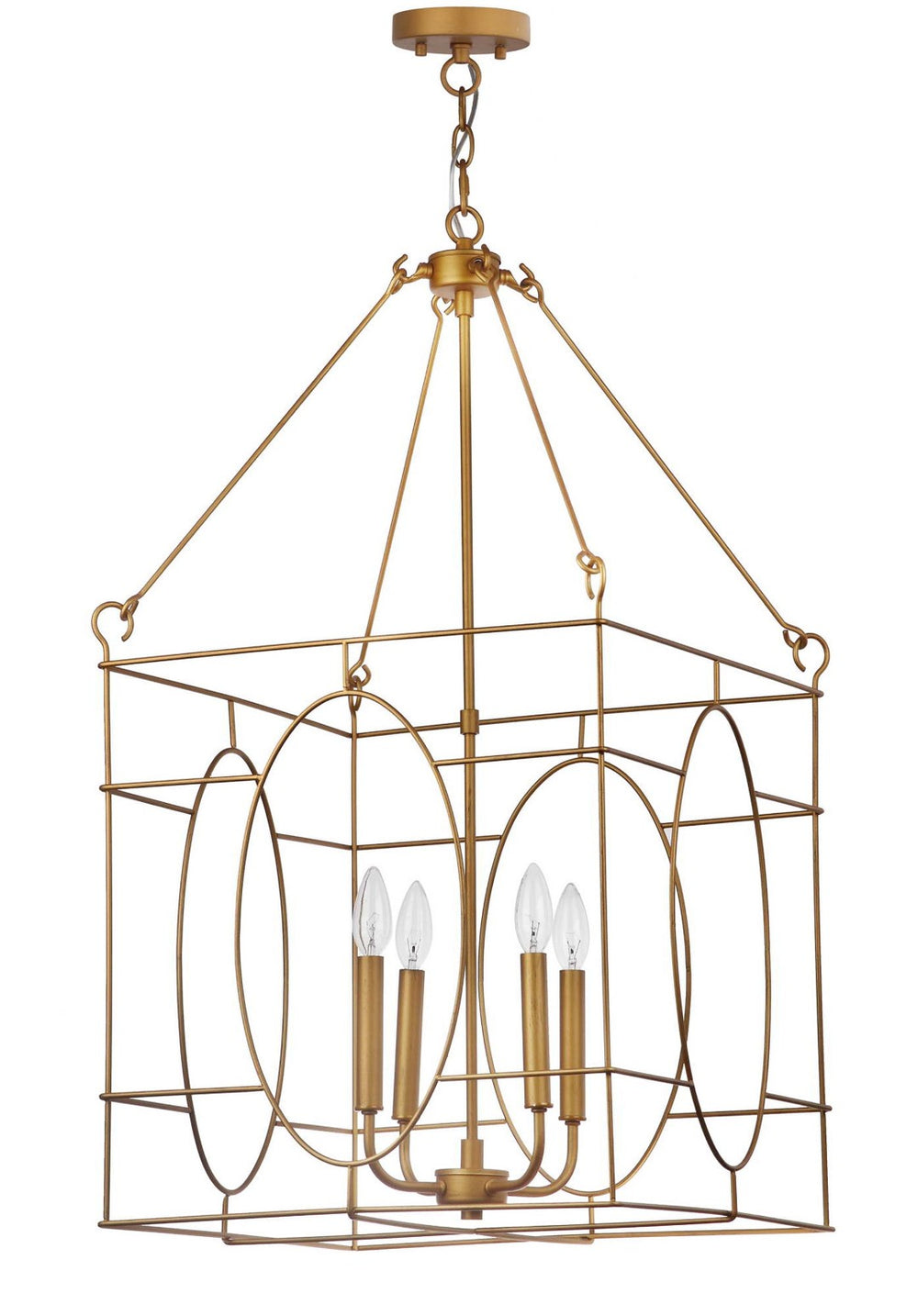 Safavieh MARGOT, Elegant 4-Light Gold Iron Extendable Pendant, Adjustable Height, Perfect for Any Space PND4004A