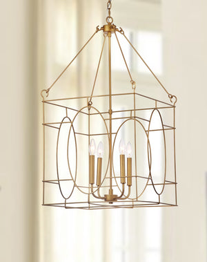 Safavieh MARGOT, Elegant 4-Light Gold Iron Extendable Pendant, Adjustable Height, Perfect for Any Space PND4004A