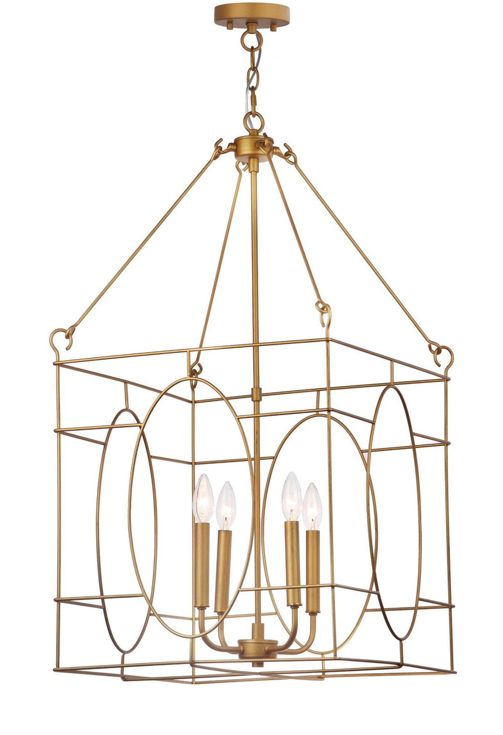 Safavieh MARGOT, Elegant 4-Light Gold Iron Extendable Pendant, Adjustable Height, Perfect for Any Space PND4004A