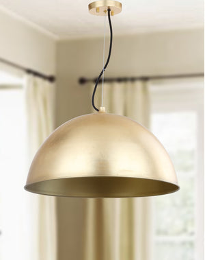 Safavieh ARCHER, 21-Inch Gold Iron Extendable Dome Pendant Light for Elegant Home Décor & Warm Illumination PND4005A
