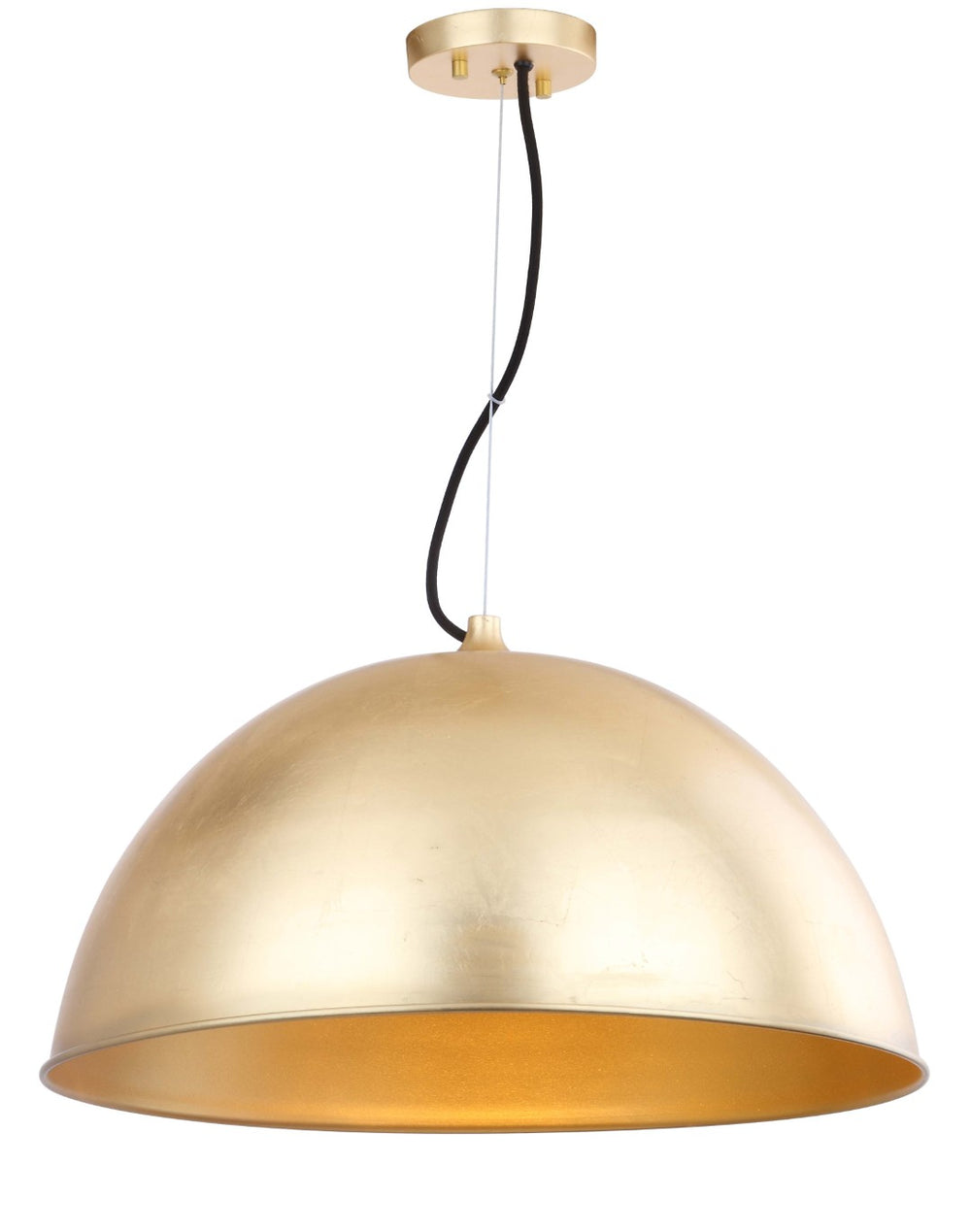 Safavieh ARCHER, 21-Inch Gold Iron Extendable Dome Pendant Light for Elegant Home Décor & Warm Illumination PND4005A