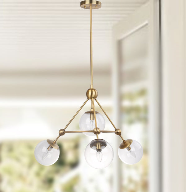Safavieh BAIN, 4-Light Extendable Pendant in Classic Bronze - Durable Iron & Glass Design for Stylish Spaces PND4006A