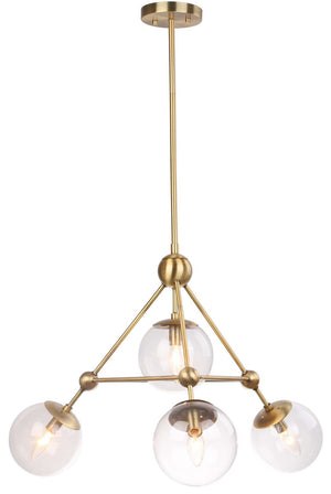 Safavieh BAIN, 4-Light Extendable Pendant in Classic Bronze - Durable Iron & Glass Design for Stylish Spaces PND4006A