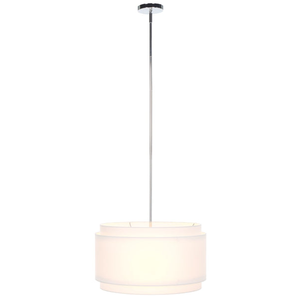 Safavieh PIRAN, 3-Light Extendable Pendant in Chrome & White Linen Shade – Modern Iron Fixture for Any Space PND4007A