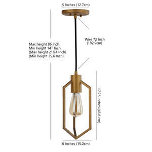 Safavieh EASTWOOD, 6-Inch Brass Extendable Pendant Light – Adjustable Height for Elegant Home Illumination PND4009A