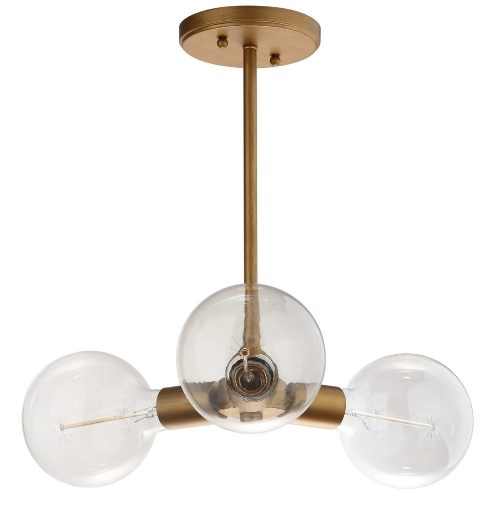 Safavieh HARKIN, 3-Light Brass & Iron Pendant, Extendable 18-Inch Fixture for Dining & Living Spaces Elegance PND4011A