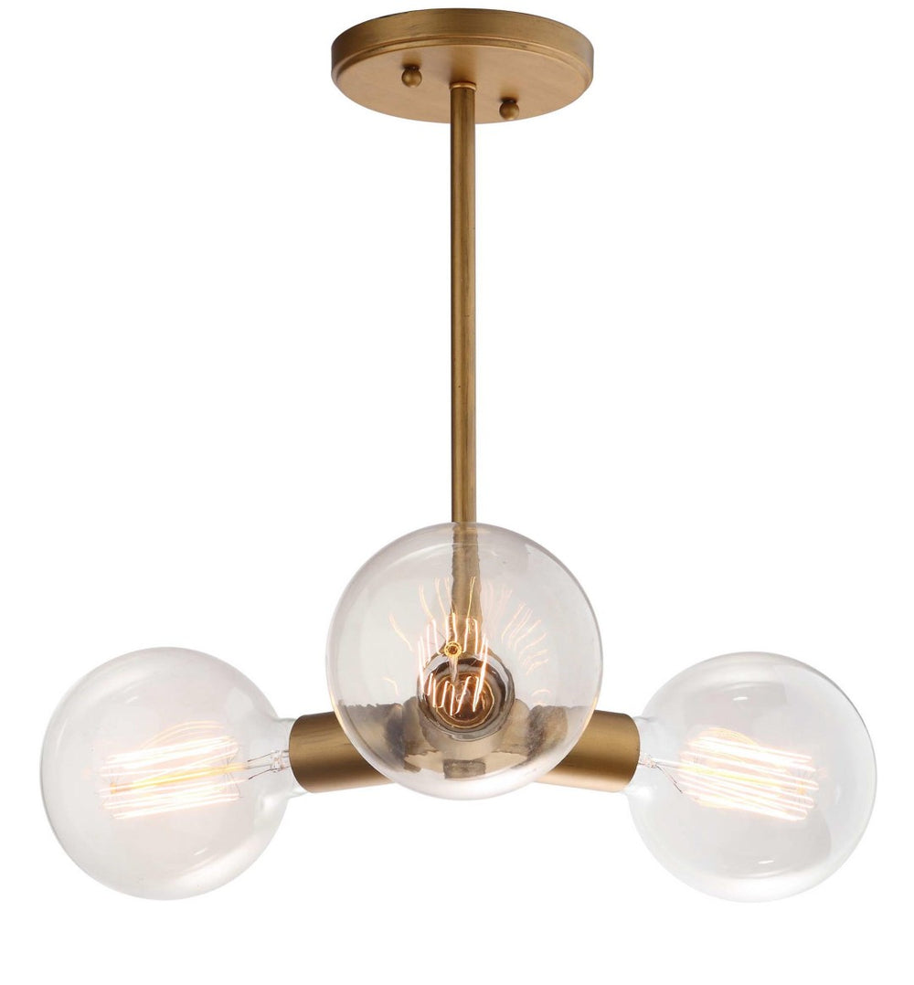 Safavieh HARKIN, 3-Light Brass & Iron Pendant, Extendable 18-Inch Fixture for Dining & Living Spaces Elegance PND4011A