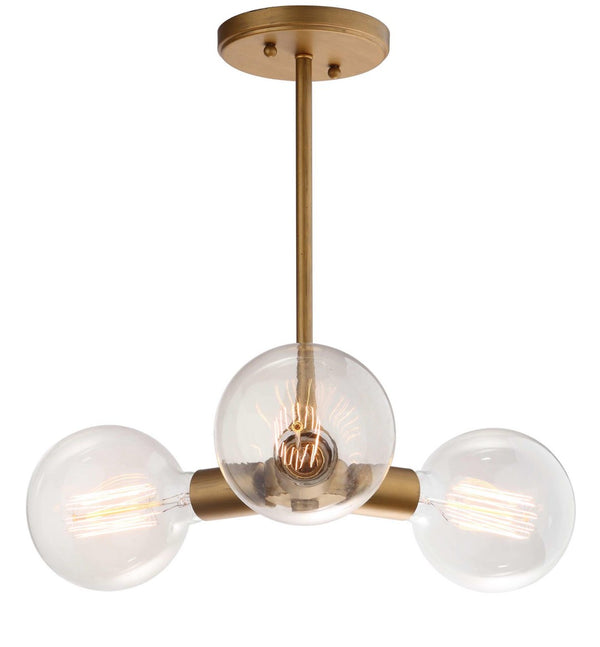 Safavieh HARKIN, 3-Light Brass & Iron Pendant, Extendable 18-Inch Fixture for Dining & Living Spaces Elegance PND4011A