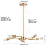 Safavieh Shefton 5 Light 23 Inch Dia Adjustable Pendant Brass Gold PND4012A