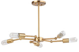 Safavieh Shefton 5 Light 23 Inch Dia Adjustable Pendant Brass Gold PND4012A