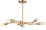 Safavieh Shefton 5 Light 23 Inch Dia Adjustable Pendant Brass Gold PND4012A