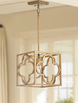 Safavieh RABIA, 10 Inch Gold Iron Extendable Pendant Light – Modern Adjustable Fixture for Sophisticated Spaces PND4017A
