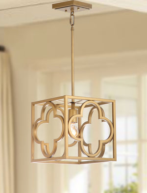 Safavieh RABIA, 10 Inch Gold Iron Extendable Pendant Light – Modern Adjustable Fixture for Sophisticated Spaces PND4017A