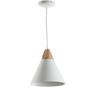 Safavieh CILA, Extendable Pendant Light with Iron and MDF Construction for Modern Dining and Living Spaces White / Natural PND4030D
