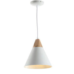 Safavieh CILA, Extendable Pendant Light with Iron and MDF Construction for Modern Dining and Living Spaces White / Natural PND4030D