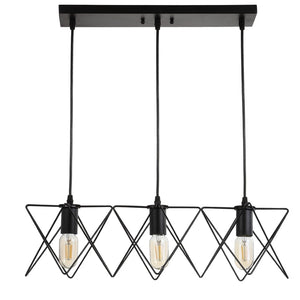 Safavieh PERNILLE, Modern 3-Light Pendant in Black Iron, Adjustable Height for Dining Rooms & Entryways PND4035A