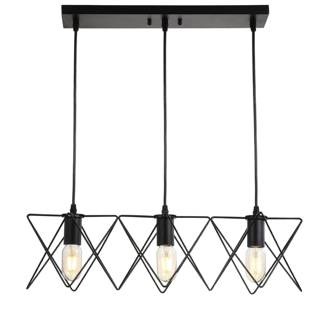 Safavieh PERNILLE, Modern 3-Light Pendant in Black Iron, Adjustable Height for Dining Rooms & Entryways PND4035A
