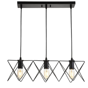 Safavieh PERNILLE, Modern 3-Light Pendant in Black Iron, Adjustable Height for Dining Rooms & Entryways PND4035A