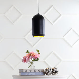 Safavieh CARISIR, 7-Inch Black Iron Pendant Light with Adjustable Height for Modern Industrial Spaces PND4040A