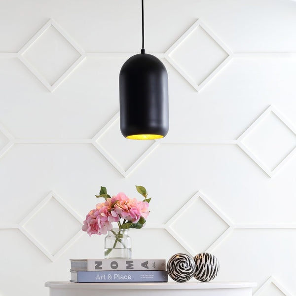 Safavieh CARISIR, 7-Inch Black Iron Pendant Light with Adjustable Height for Modern Industrial Spaces PND4040A