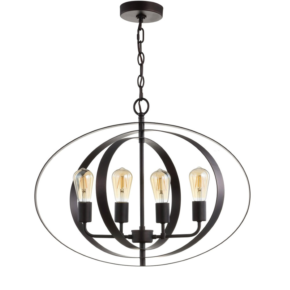 Safavieh KILLIAN, 4-Light Adjustable Pendant Light in Brass and Iron, Modern Fixture for Dining & Living Spaces PND4047A