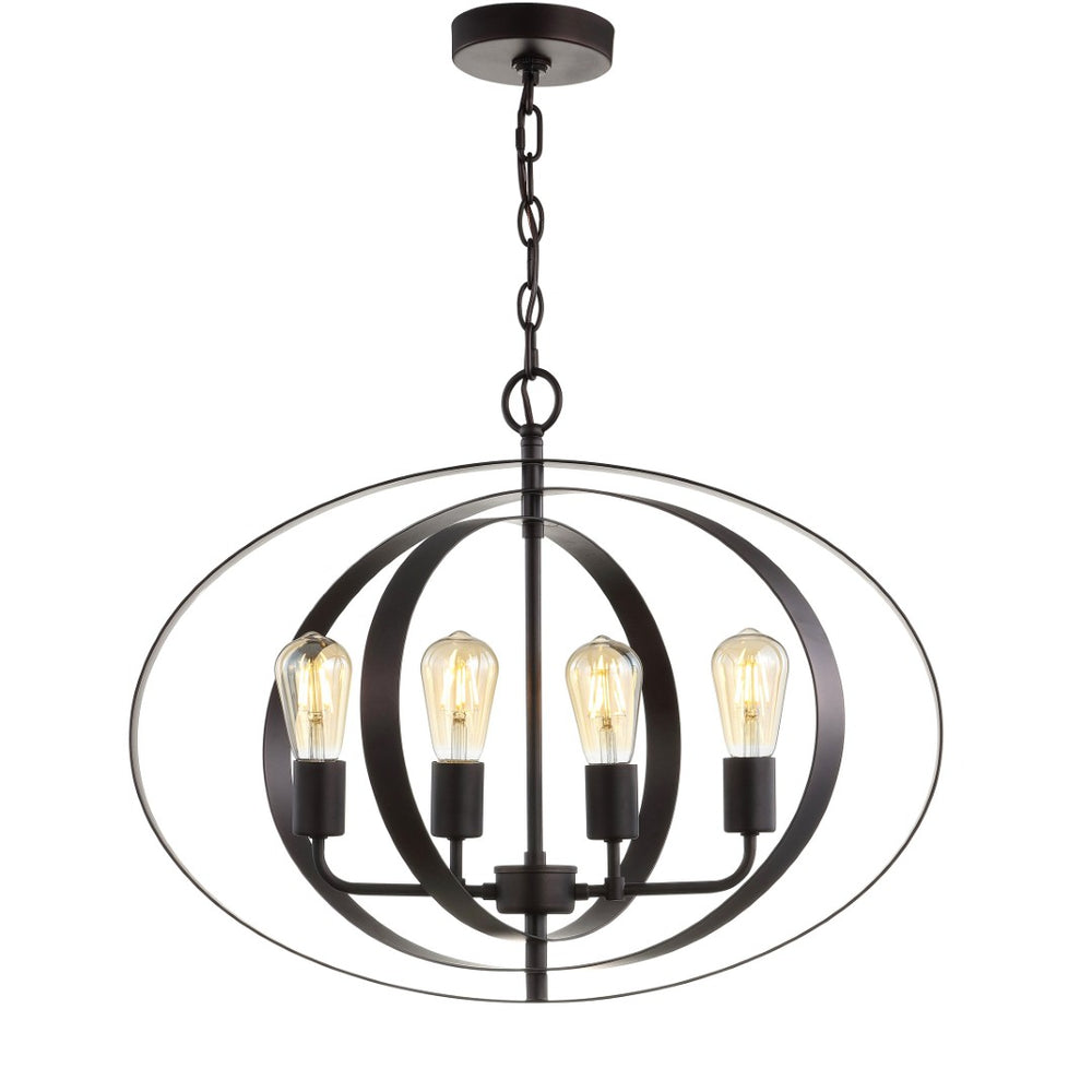 Safavieh KILLIAN, 4-Light Adjustable Pendant Light in Brass and Iron, Modern Fixture for Dining & Living Spaces PND4047A