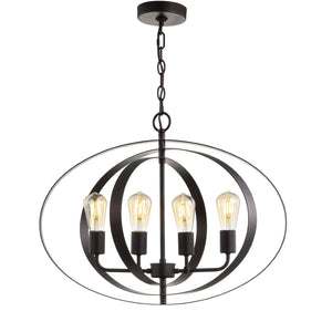Safavieh KILLIAN, 4-Light Adjustable Pendant Light in Brass and Iron, Modern Fixture for Dining & Living Spaces PND4047A