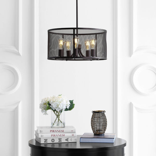 Safavieh KANE, 5-Light Brass Pendant – Adjustable 20-Inch Modern Fixture for Dining & Living Spaces PND4049A