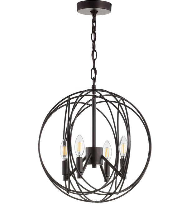 Safavieh CASON, 4-Light Extendable Pendant in Brass & Iron – Adjustable Height for Stylish Ambient Lighting PND4055A