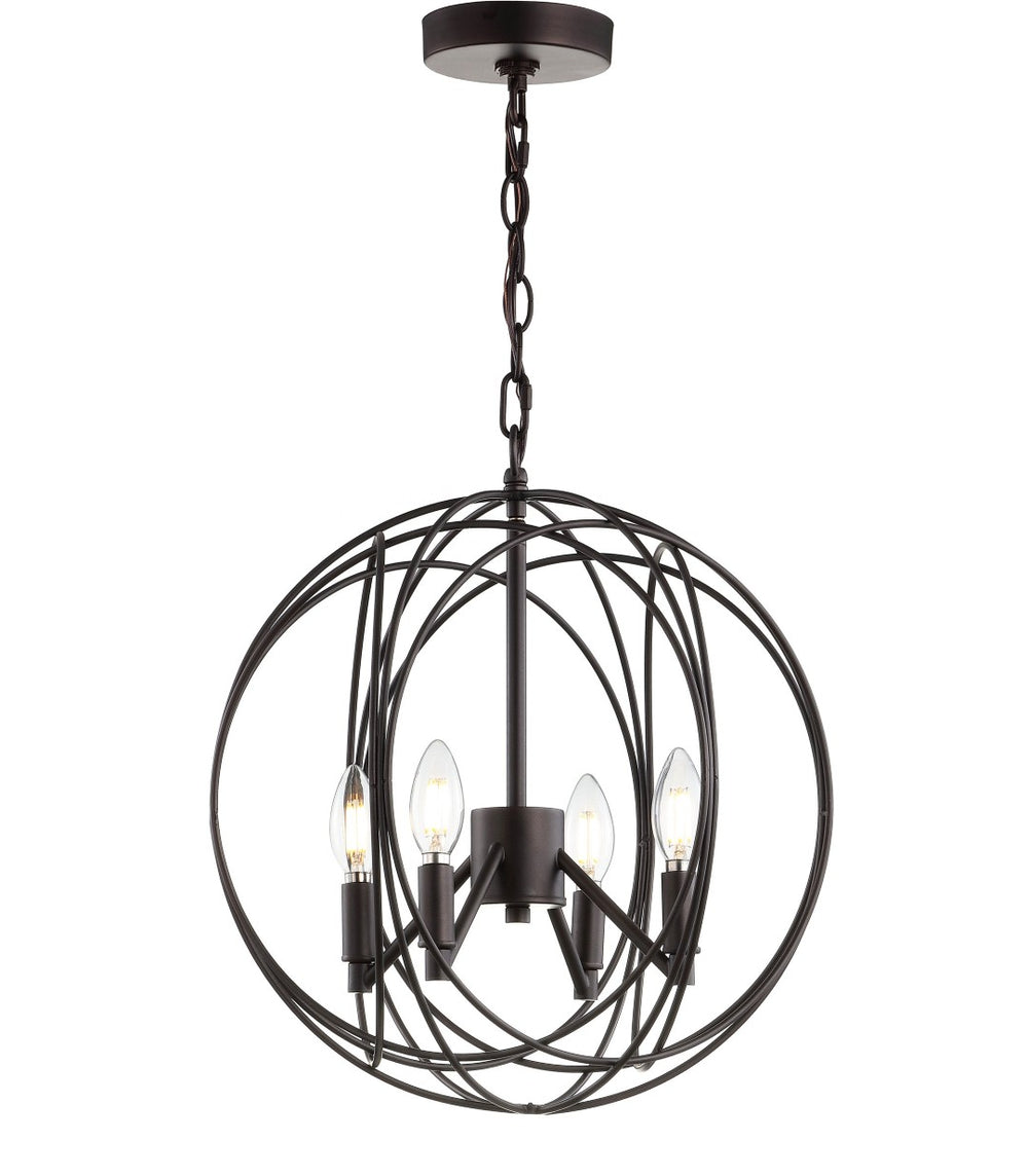 Safavieh CASON, 4-Light Extendable Pendant in Brass & Iron – Adjustable Height for Stylish Ambient Lighting PND4055A