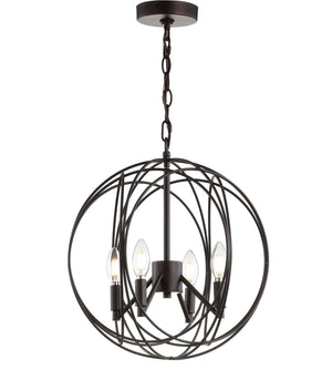 Safavieh CASON, 4-Light Extendable Pendant in Brass & Iron – Adjustable Height for Stylish Ambient Lighting PND4055A
