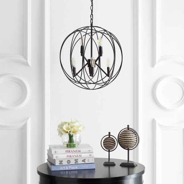 Safavieh RAYLON, 8-Light Extendable Pendant in Warm Brass - Adjustable Height for Versatile Decor & Illumination PND4056A