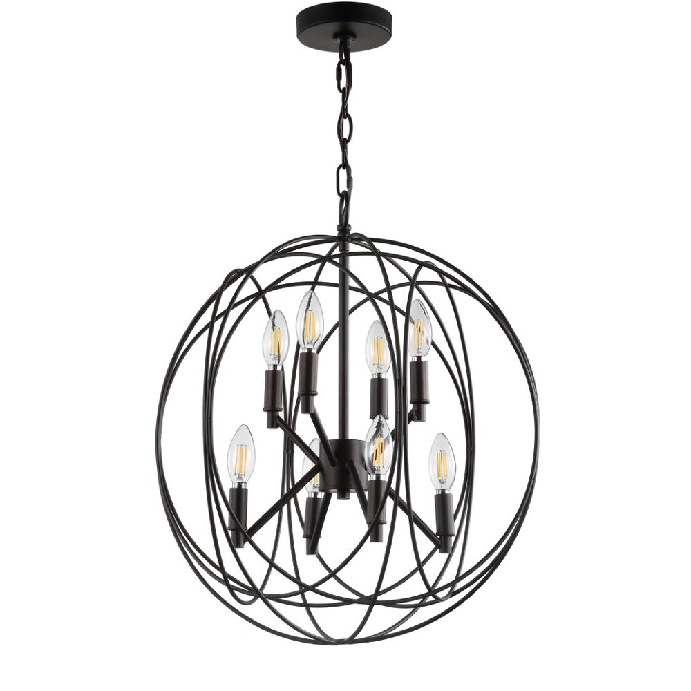 Safavieh RAYLON, 8-Light Extendable Pendant in Warm Brass - Adjustable Height for Versatile Decor & Illumination PND4056A