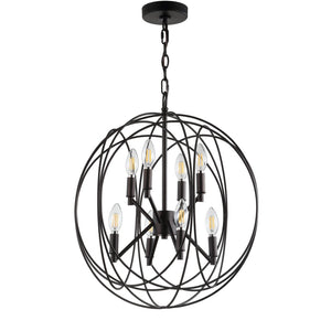 Safavieh RAYLON, 8-Light Extendable Pendant in Warm Brass - Adjustable Height for Versatile Decor & Illumination PND4056A