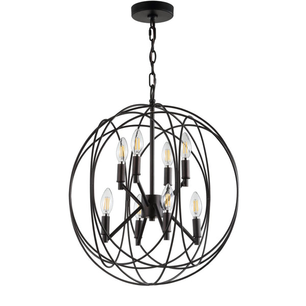 Safavieh RAYLON, 8-Light Extendable Pendant in Warm Brass - Adjustable Height for Versatile Decor & Illumination PND4056A