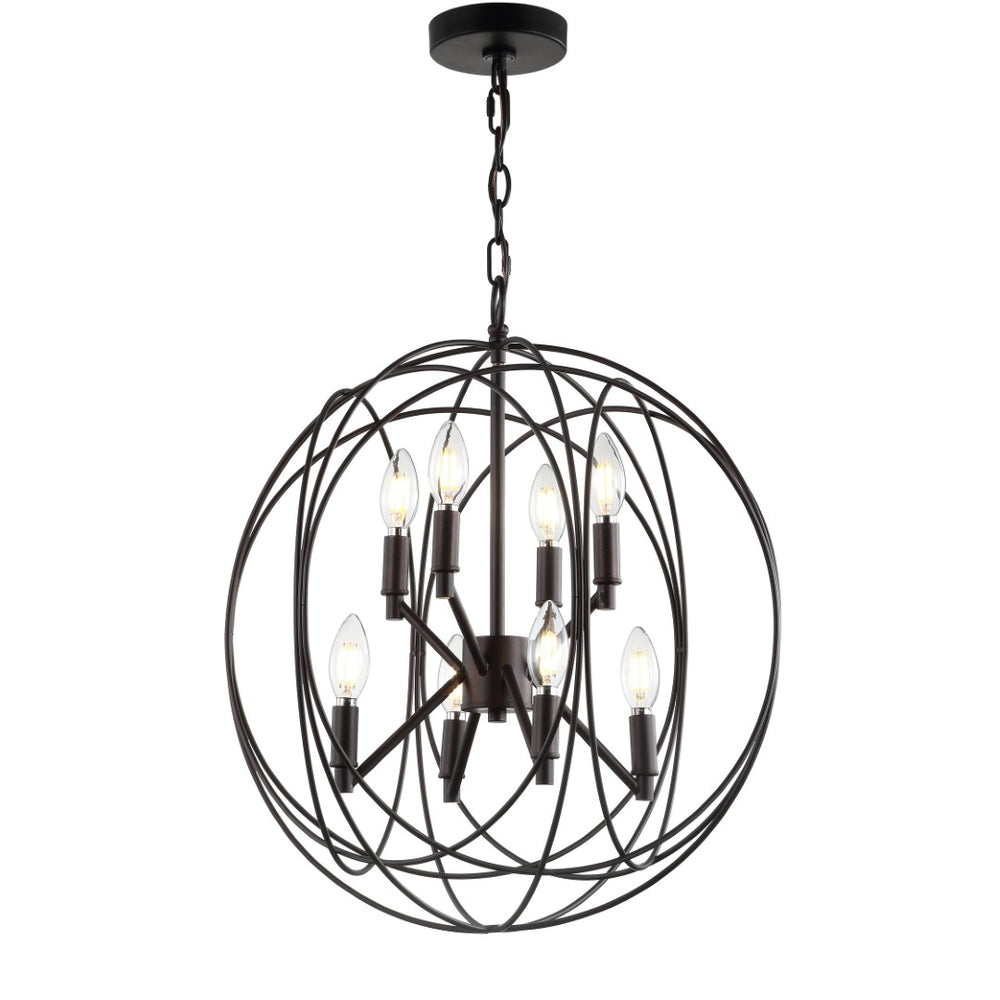 Safavieh RAYLON, 8-Light Extendable Pendant in Warm Brass - Adjustable Height for Versatile Decor & Illumination PND4056A