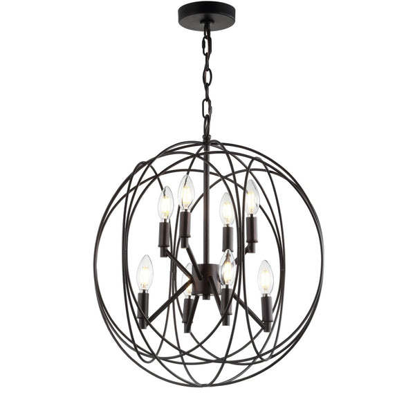 Safavieh RAYLON, 8-Light Extendable Pendant in Warm Brass - Adjustable Height for Versatile Decor & Illumination PND4056A