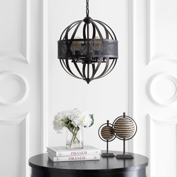 Safavieh COLBY, 5-Light Extendable Pendant in Brass & Iron - Adjustable Height for Dining & Foyer Décor PND4057A