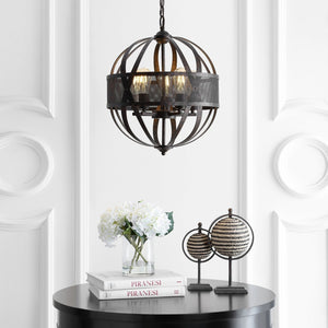 Safavieh COLBY, 5-Light Extendable Pendant in Brass & Iron - Adjustable Height for Dining & Foyer Décor PND4057A