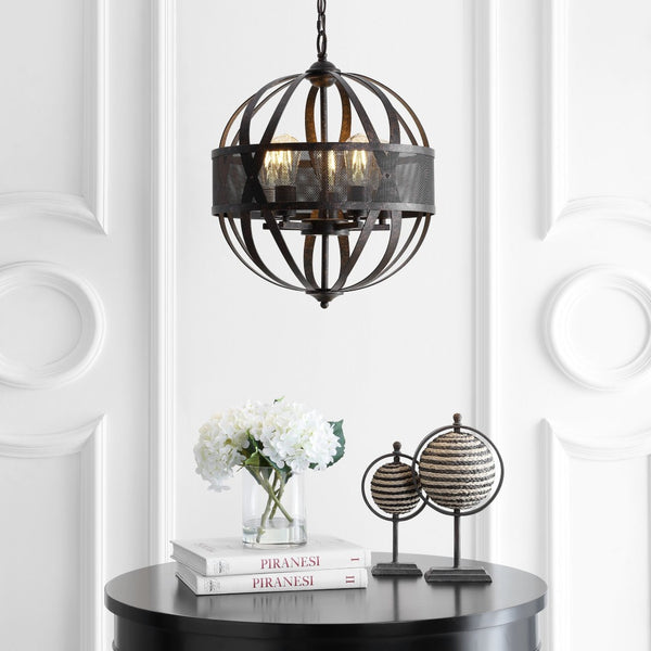 Safavieh COLBY, 5-Light Extendable Pendant in Brass & Iron - Adjustable Height for Dining & Foyer Décor PND4057A