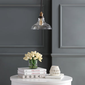 Safavieh SAUL, 11-Inch Adjustable Pendant Light in Grey/Brass - Modern Iron & Glass Design for Versatile Spaces PND4070A