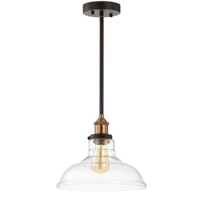 Safavieh SAUL, 11-Inch Adjustable Pendant Light in Grey/Brass - Modern Iron & Glass Design for Versatile Spaces PND4070A