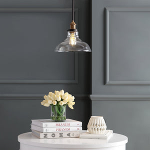 Safavieh SAUL, 11-Inch Adjustable Pendant Light in Grey/Brass - Modern Iron & Glass Design for Versatile Spaces PND4070A