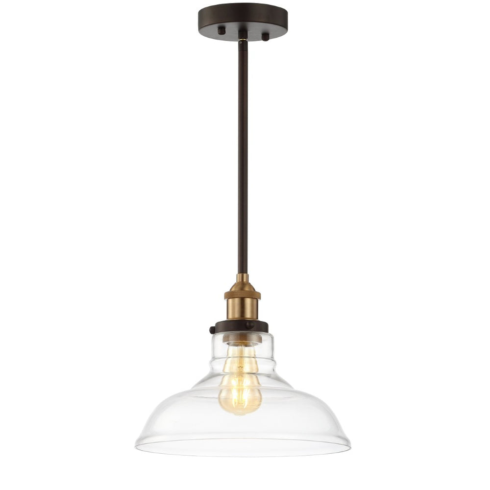 Safavieh SAUL, 11-Inch Adjustable Pendant Light in Grey/Brass - Modern Iron & Glass Design for Versatile Spaces PND4070A