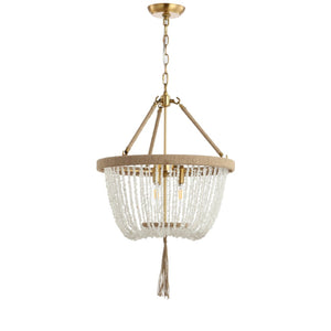 Safavieh CYDNEY, 3-Light Extendable Pendant - White & Natural Iron/Stone/Rope Design for Versatile Spaces PND4083A